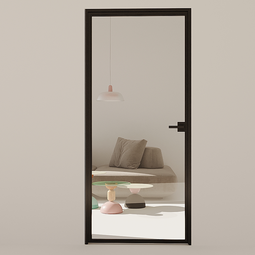 Single hinged steel and glass internal door — SH-CL classic handle