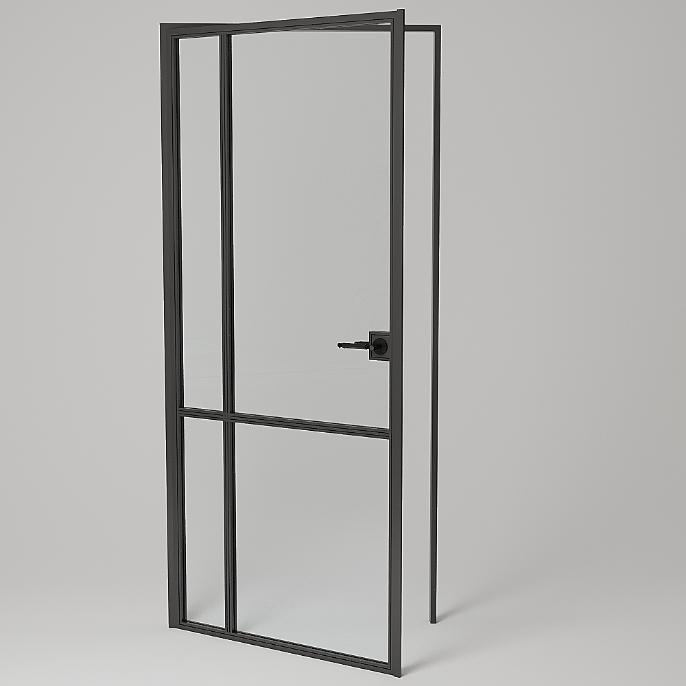Single pivot steel and glass door — hydraulic JNF pivot hinge system