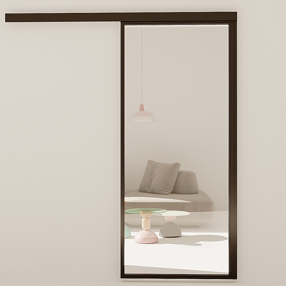 Steel and glass sliding internal door — HAFELE Germany track system
