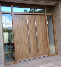Contemporary door with glazed panels