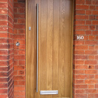 Contemporary door with vertical panels