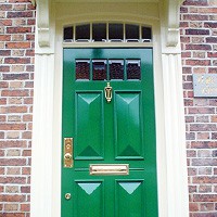 Wooden front doors in the Gerogian style