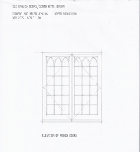 Drawing of our Gothic french doors